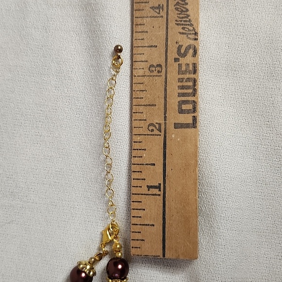 Purple beaded necklace and Earring set - Picture 9 of 12